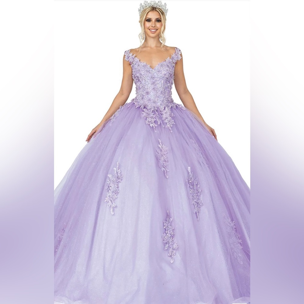 Purple Maxi Gown with Sweetheart Neckline and Embellished Tiered Skirt